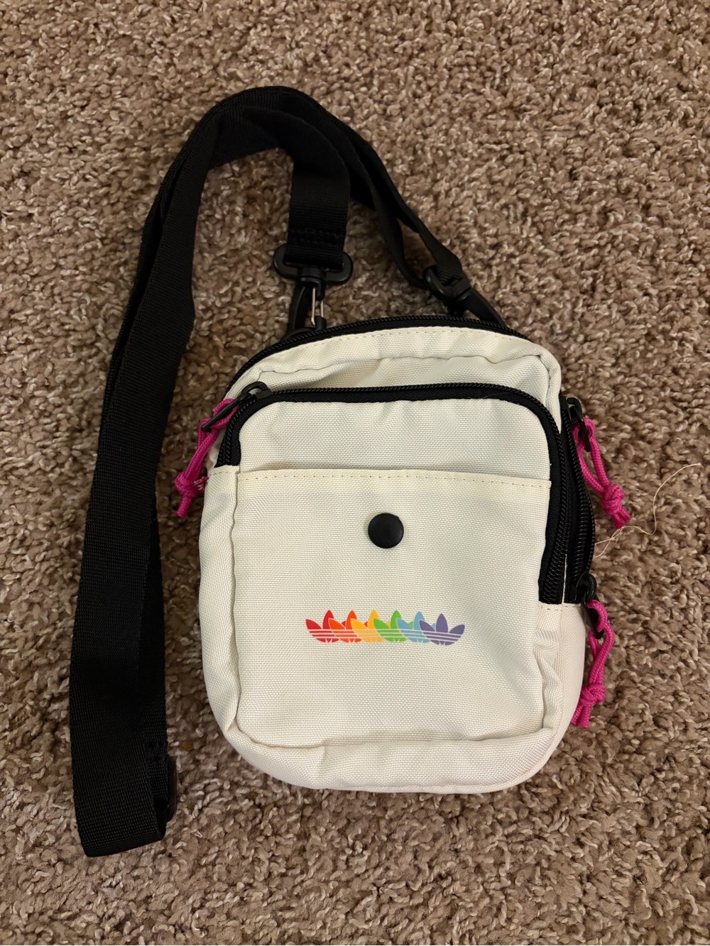 adidas Cream and Pink 'love unites' Crossbody Pouch